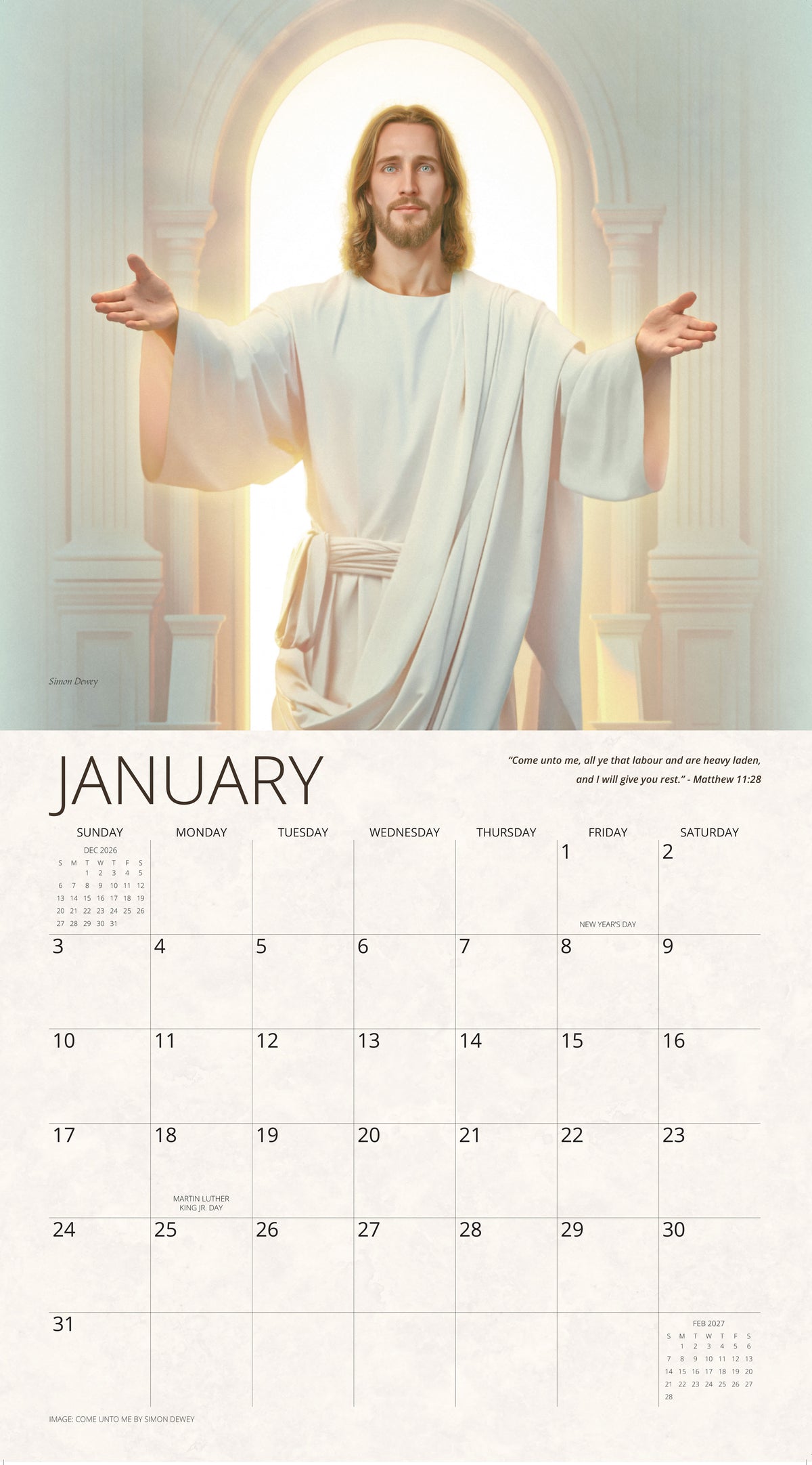 Living Water Simon Dewey 2027 Calendar