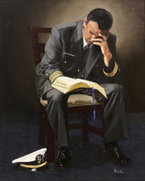 A Navy Chaplain reading the scriptures.