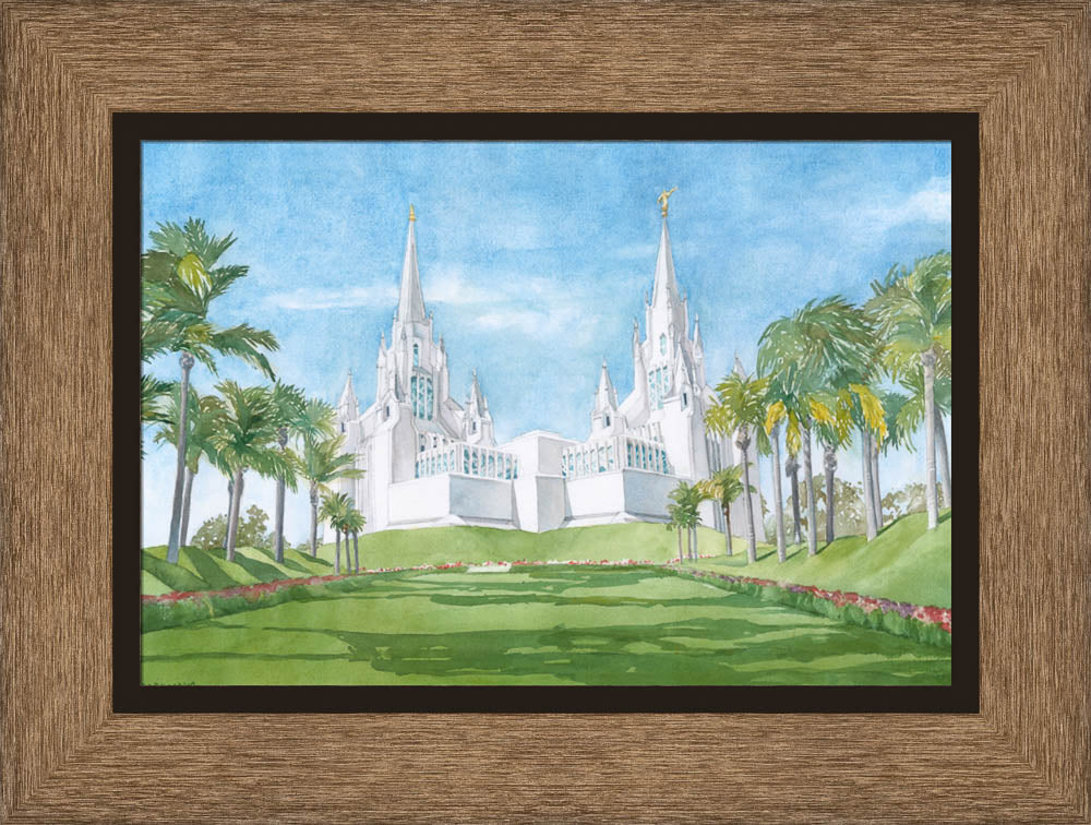 San Diego California Temple by Anne Bradham