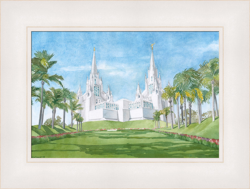 San Diego California Temple by Anne Bradham