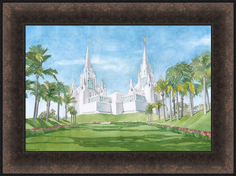 San Diego California Temple by Anne Bradham