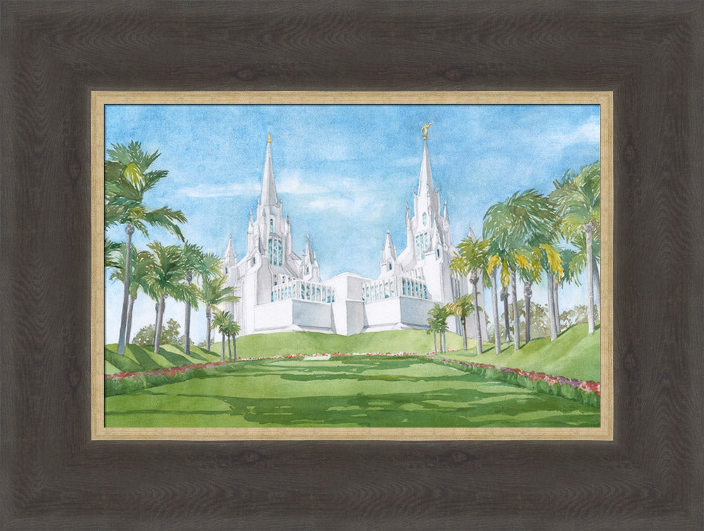 San Diego California Temple by Anne Bradham