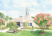 Watercolor painting of New Raleigh LDS Temple