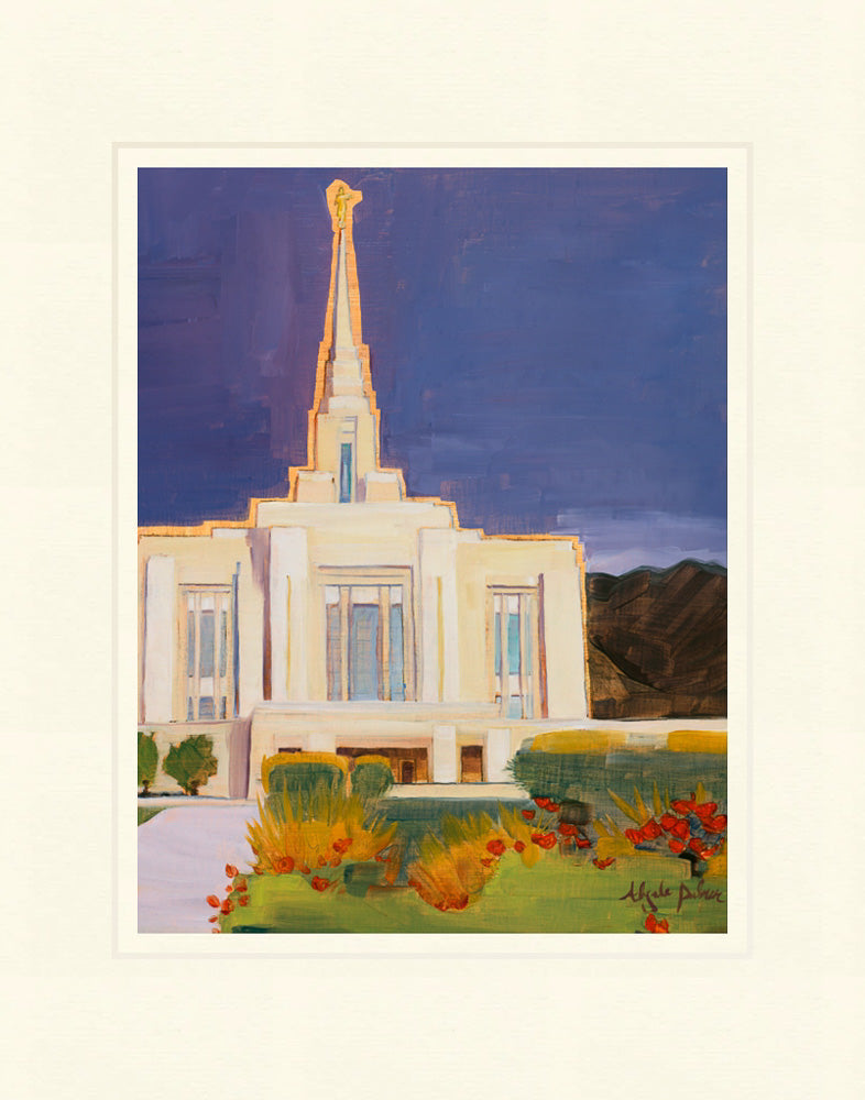 Ogden Temple - Rock in the Storm by Abigale Palmer