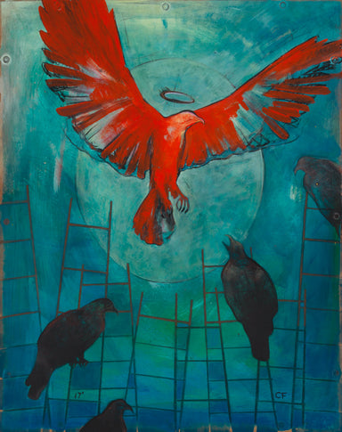 Symbolic painting of birds representing a second chance. 