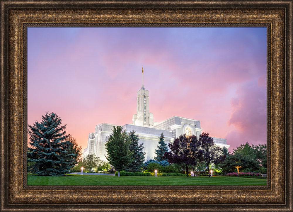 Mount Timpanogos Temple - Rose Colored Night by Evan Lurker