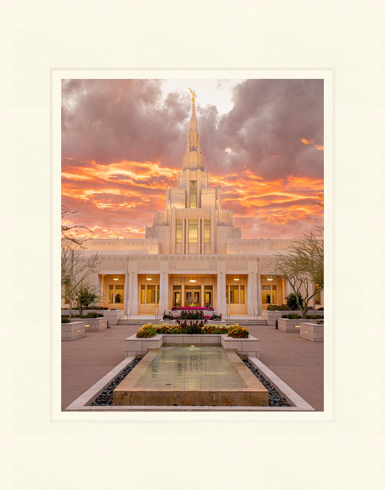 Phoenix Arizona Temple - Fiery Sky by Evan Lurker