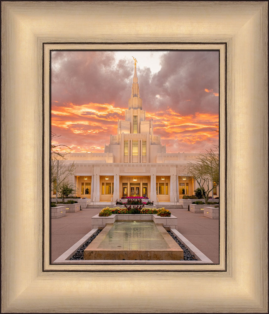 Phoenix Arizona Temple - Fiery Sky by Evan Lurker