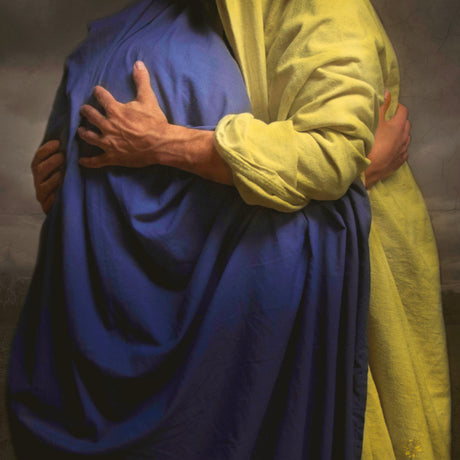 Christ embracing someone.