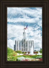 Seattle Temple - US Flag by Greg Collins