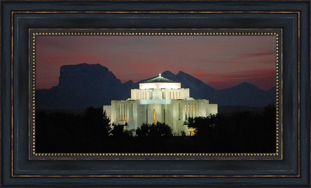 Cardston Temple - Chief Mountain Panorama by Hank deLespinasse