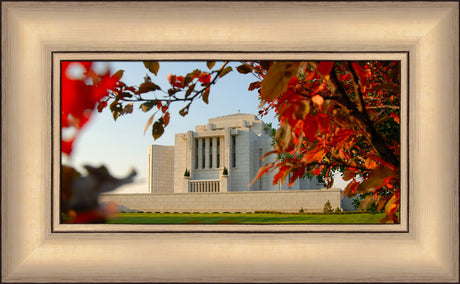 Cardston Temple - Fall Leaves by Hank deLespinasse