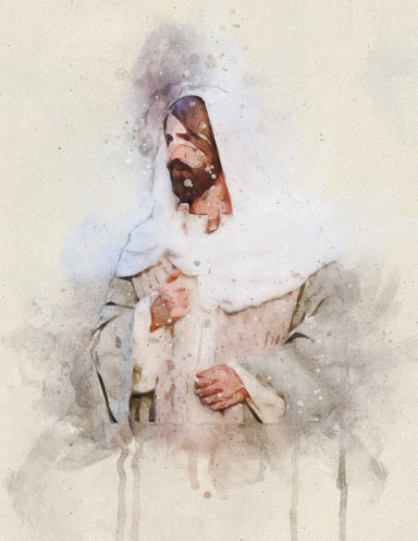 Watercolor painting of Jesus Christ. 