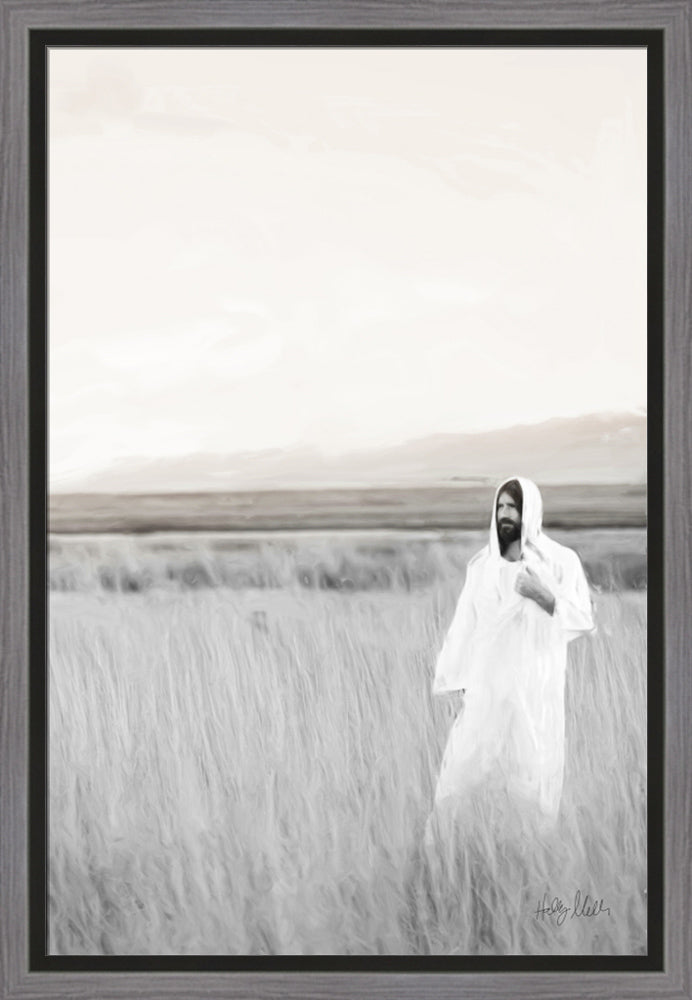 Watchman 23x33 framed giclee canvas gray frame