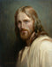 Portrait of Jesus Christ with green back ground. 