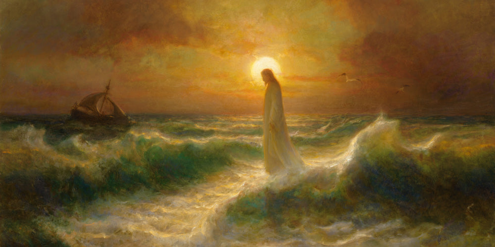jesus walking on water painting