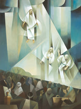 The Savior Ascends to Heaven from the mount of transfigurstion.