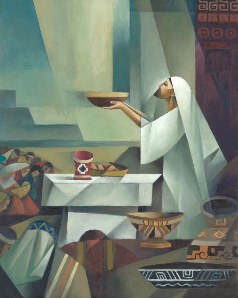 Christ teaching the people of the Americas about the sacrament.