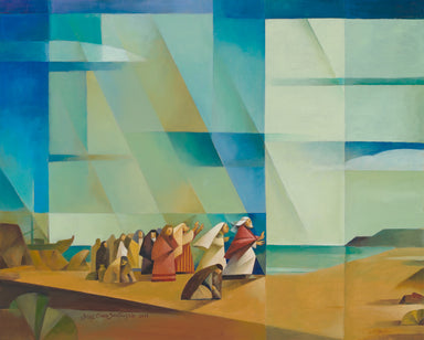 Modern painting of Nephi and his family arriving at the Promised Land.