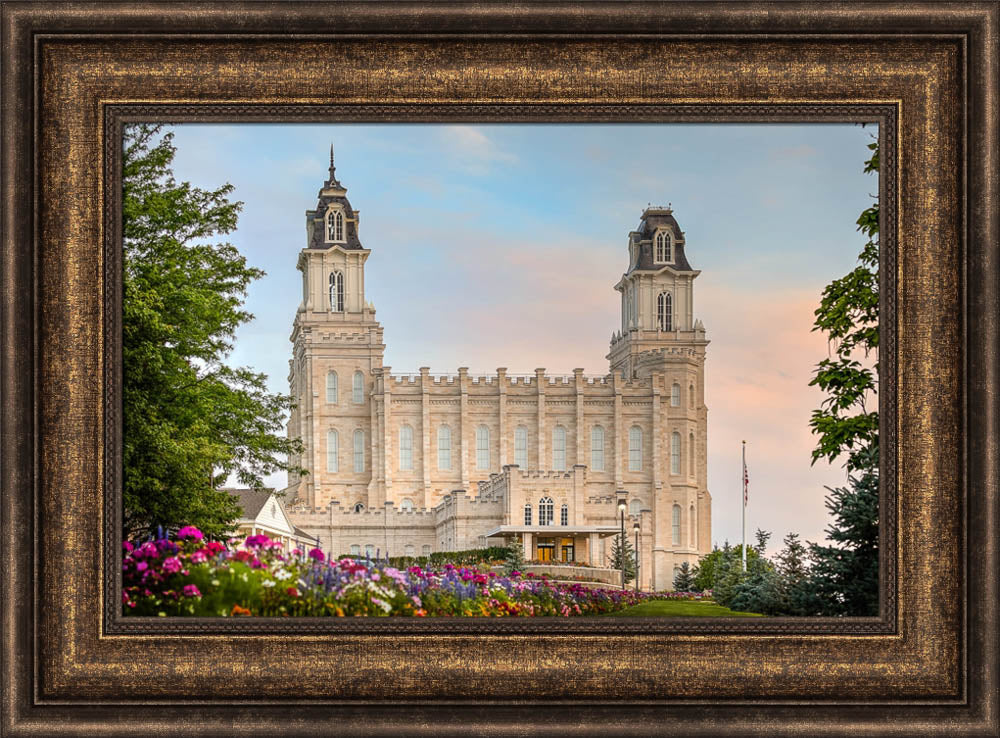 Manti Temple - Flower Garden by Kyle Woodbury