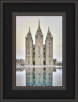 Salt Lake Temple - Snowfall Reflection by Kyle Woodbury