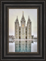 Salt Lake Temple - Snowfall Reflection by Kyle Woodbury