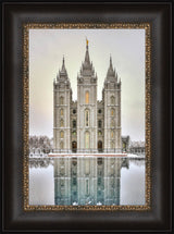 Salt Lake Temple - Snowfall Reflection by Kyle Woodbury