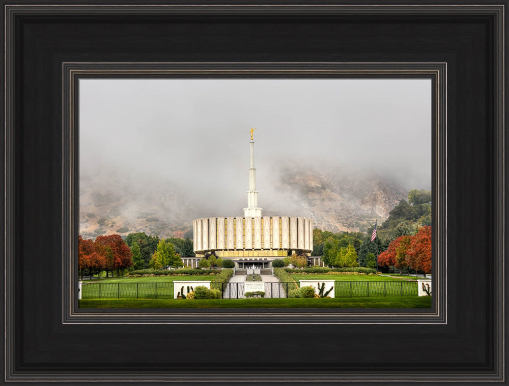 Provo Temple - Fall Fog by Kyle Woodbury