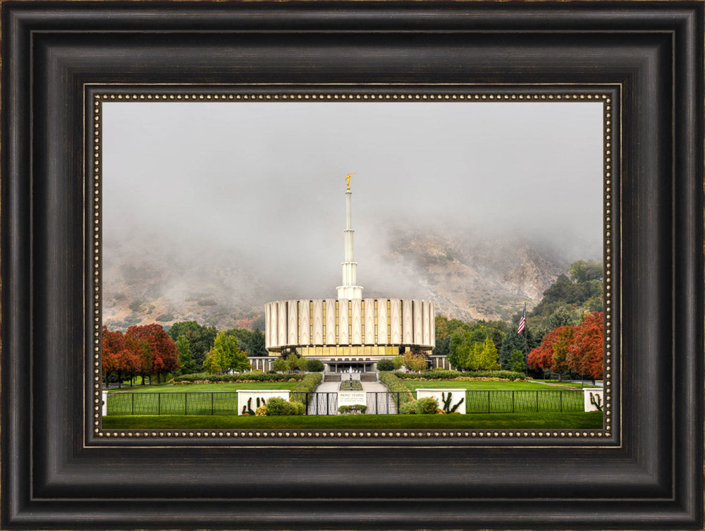 Provo Temple - Fall Fog by Kyle Woodbury