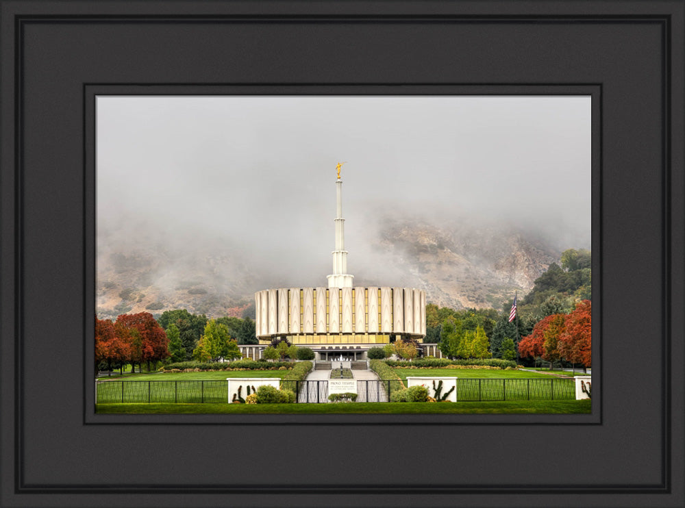 Provo Temple - Fall Fog by Kyle Woodbury