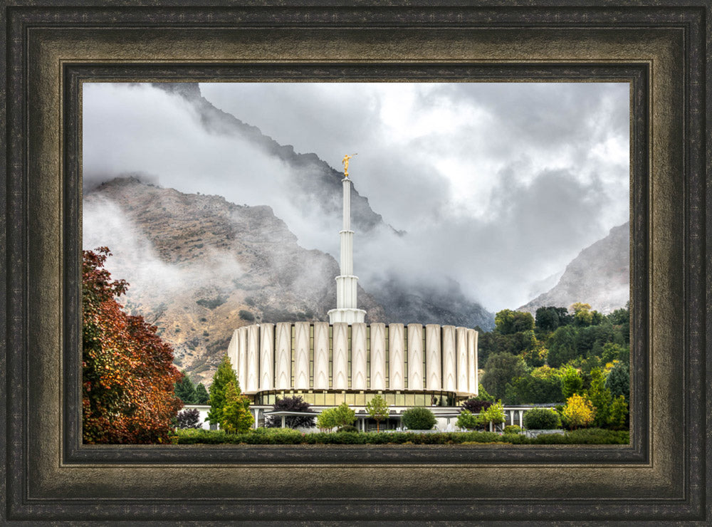 Provo Temple - Foggy Mountains by Kyle Woodbury