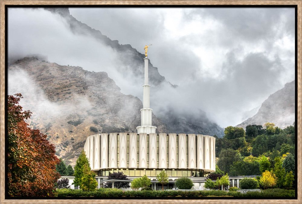 Provo Temple - Foggy Mountains by Kyle Woodbury