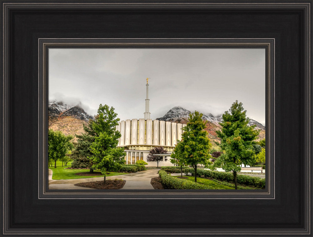 Provo Temple - Snowcapped Mountains by Kyle Woodbury
