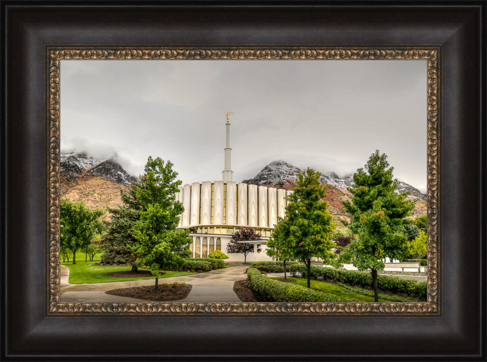 Provo Temple - Snowcapped Mountains by Kyle Woodbury