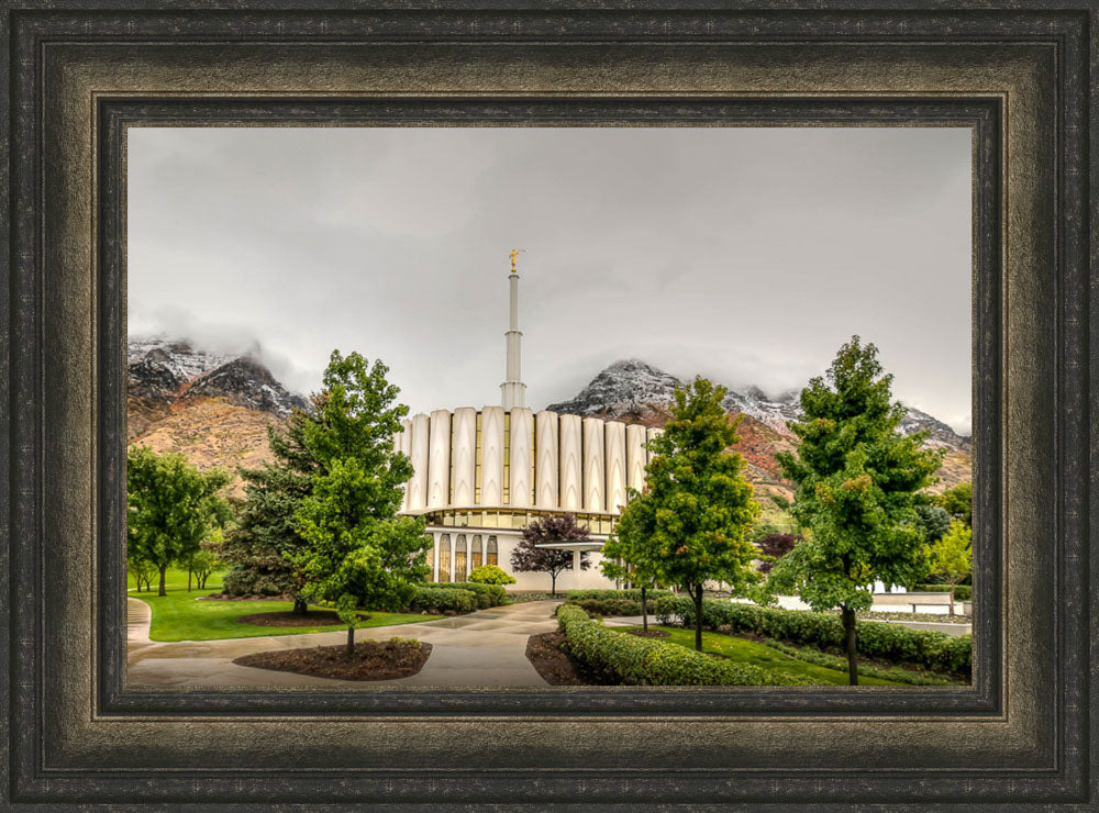 Provo Temple - Snowcapped Mountains by Kyle Woodbury