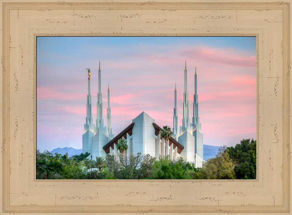 Las Vegas Temple - Pink Sunset by Kyle Woodbury