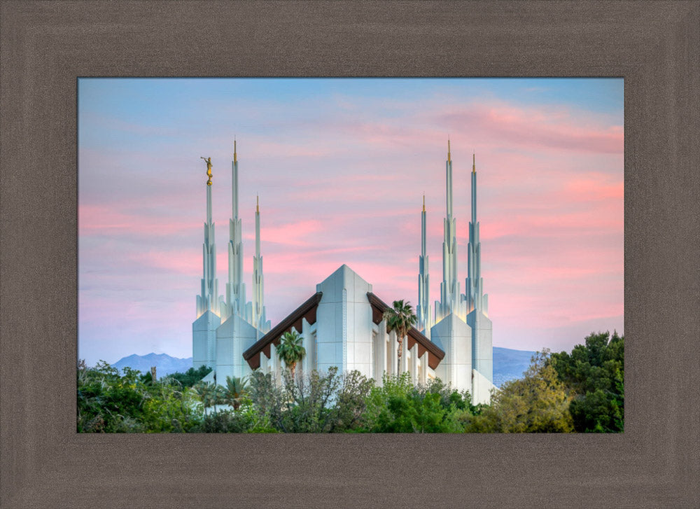 Las Vegas Temple - Pink Sunset by Kyle Woodbury
