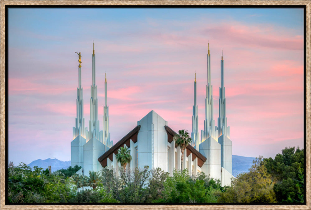 Las Vegas Temple - Pink Sunset by Kyle Woodbury