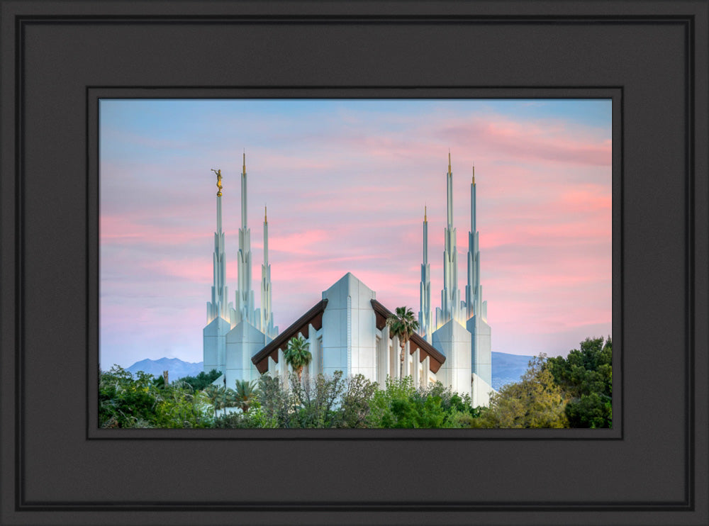 Las Vegas Temple - Pink Sunset by Kyle Woodbury