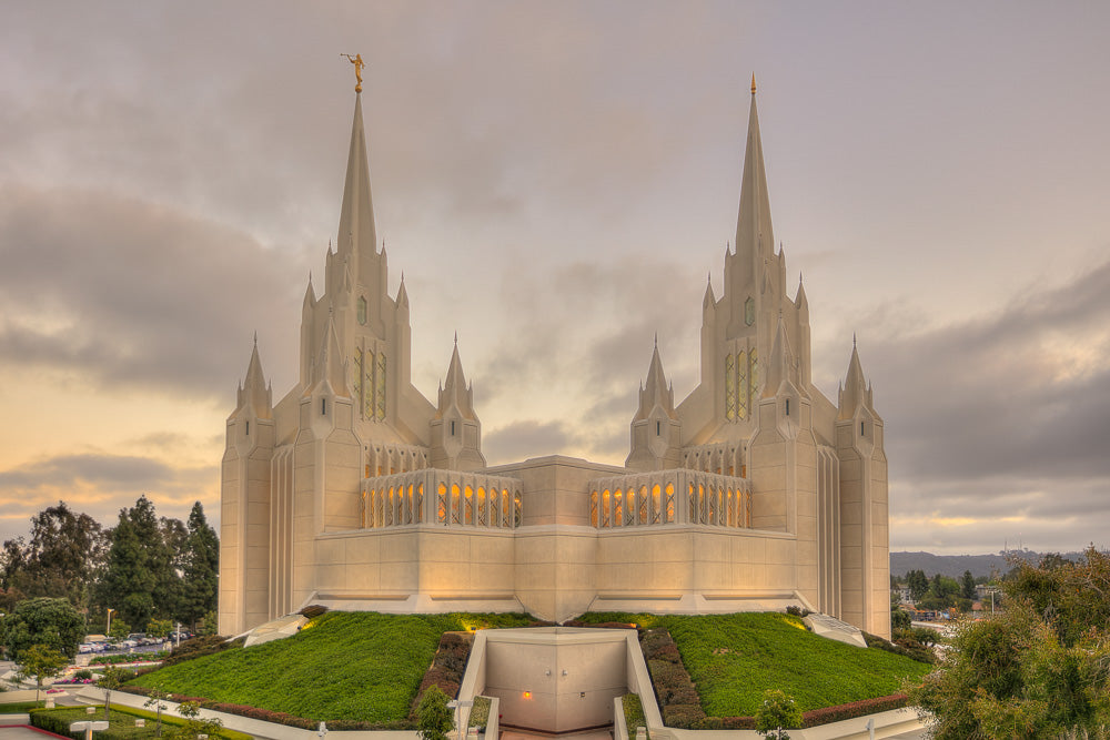 San Diego Temple - Evening Sunset by Kyle Woodbury