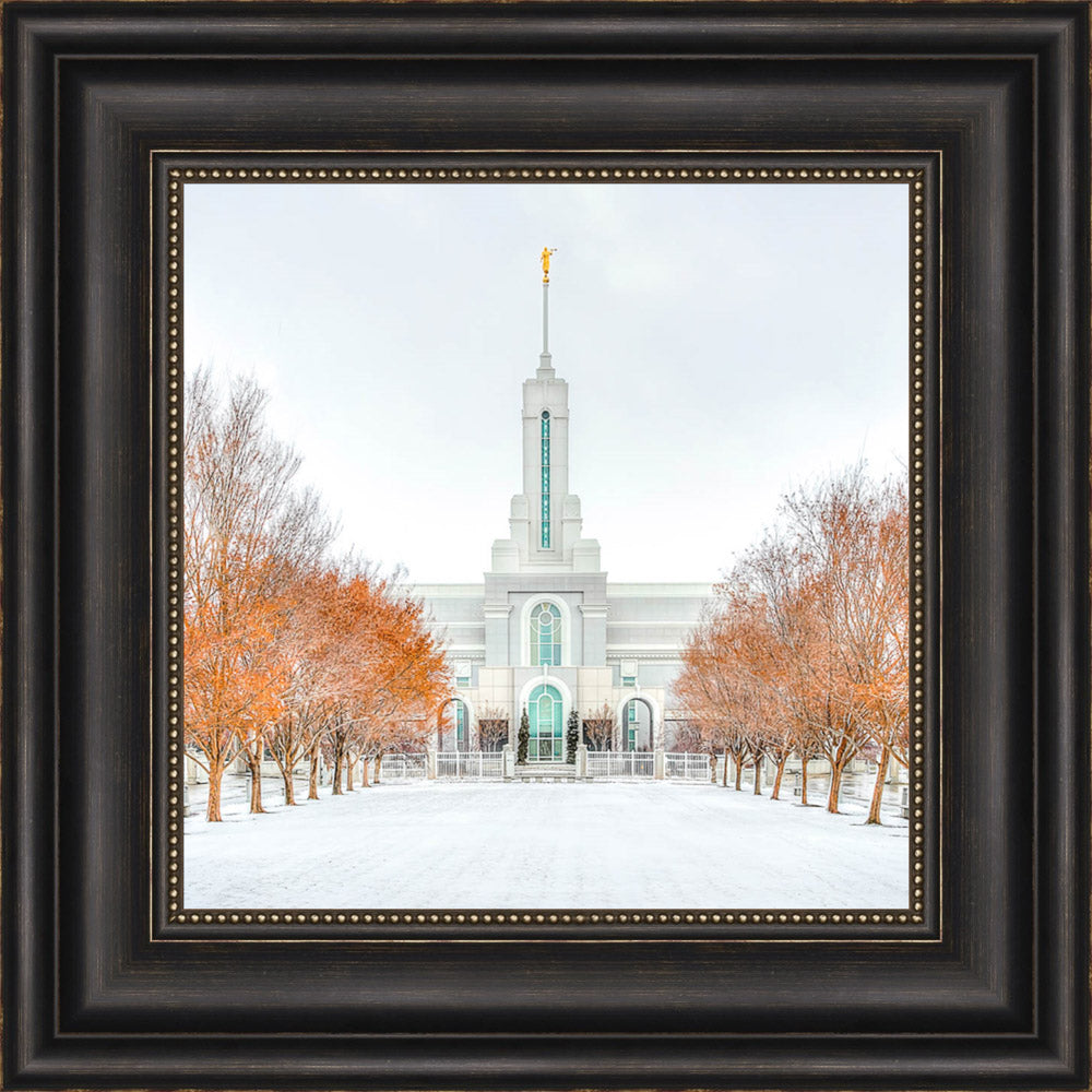 Mount Timpanogos Temple - First Snowstorm by Kyle Woodbury