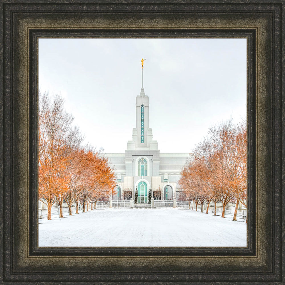 Mount Timpanogos Temple - First Snowstorm by Kyle Woodbury