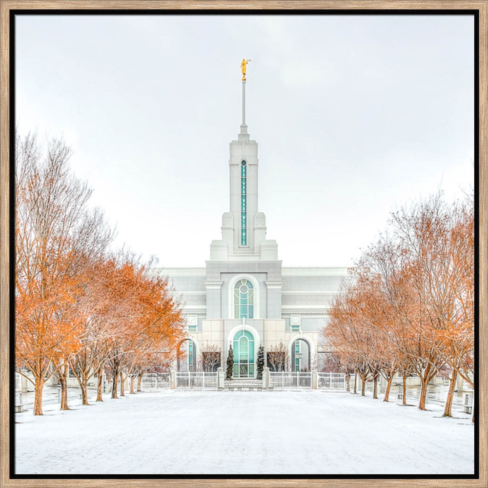 Mount Timpanogos Temple - First Snowstorm by Kyle Woodbury