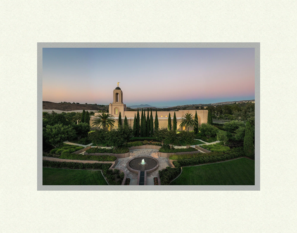 Newport Beach Temple - Courtyard View by Kyle Woodbury