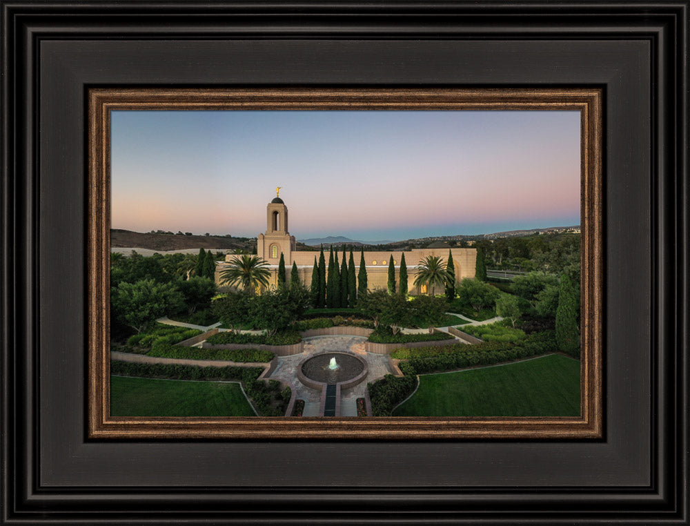 Newport Beach Temple - Courtyard View by Kyle Woodbury