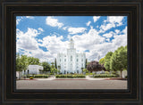 St. George Utah Temple - Blue Cloudy Skies by Lance Bertola