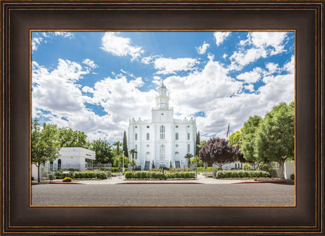 St. George Utah Temple - Blue Cloudy Skies by Lance Bertola