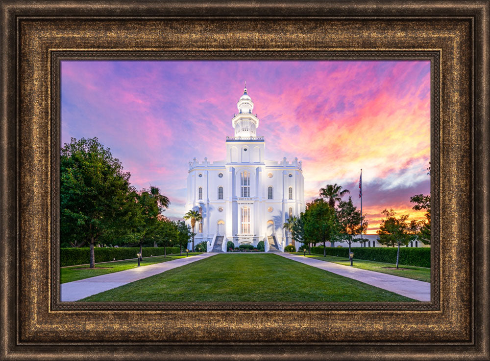 St. George Temple- Sunburst Sunset by Lance Bertola