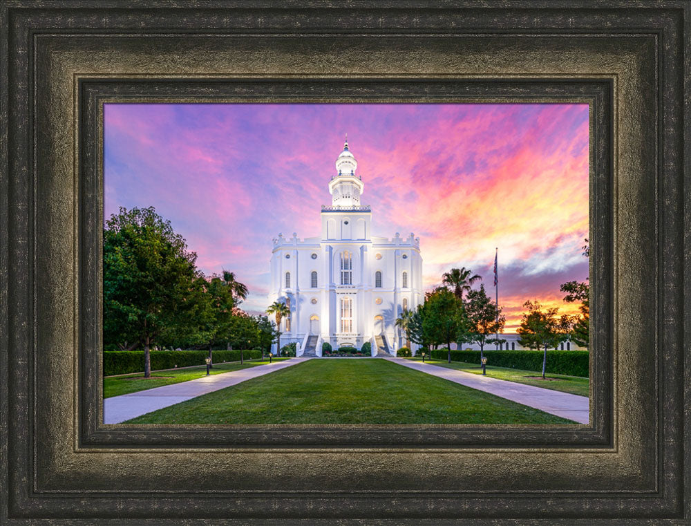 St. George Temple- Sunburst Sunset by Lance Bertola