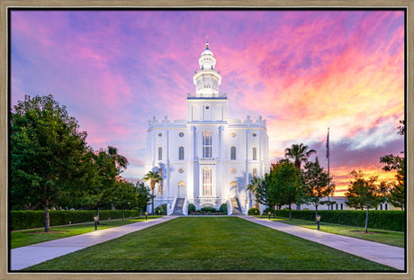 St. George Temple- Sunburst Sunset by Lance Bertola